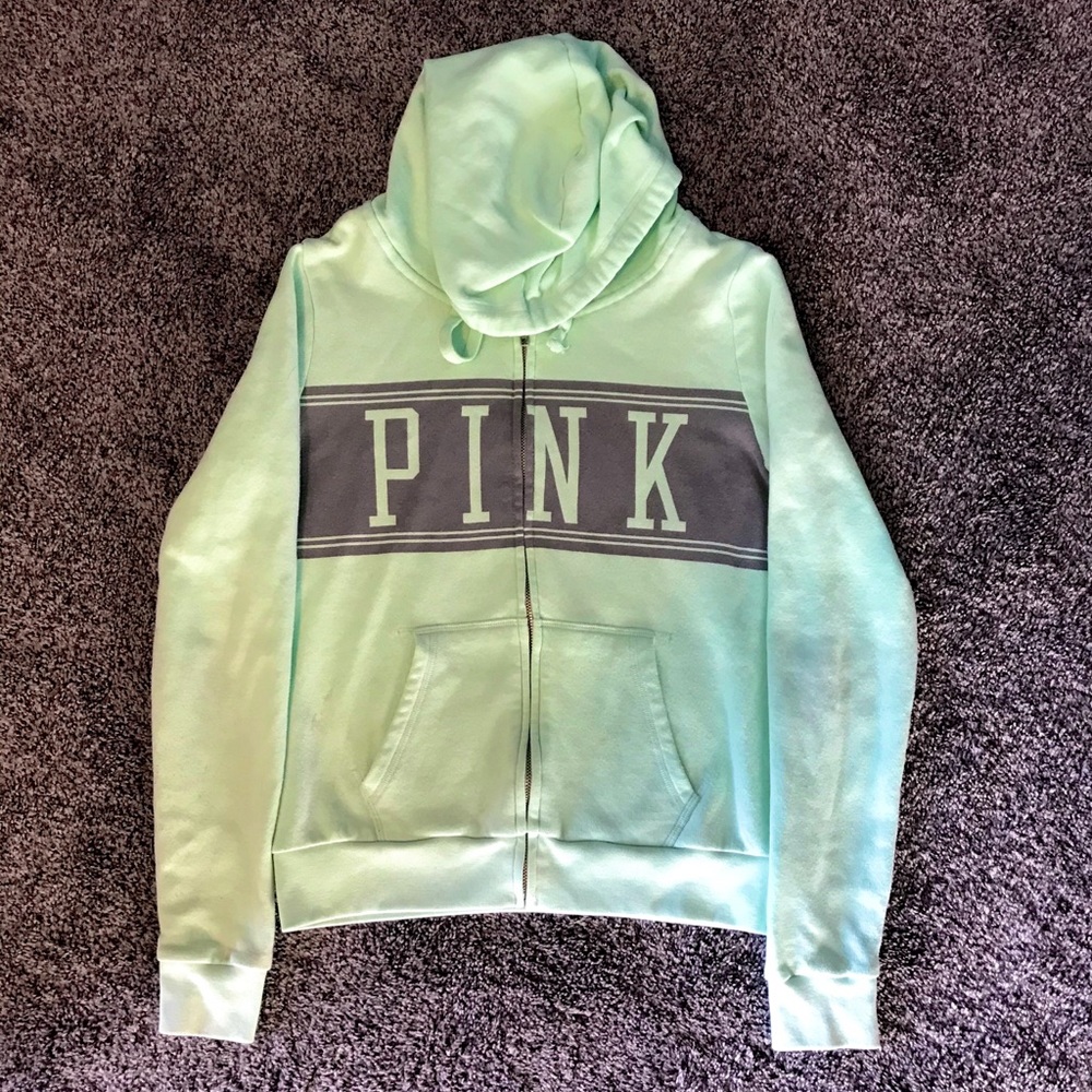 PINK Victoria’s secret mint full zip up jacket